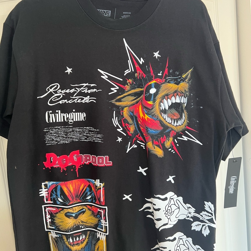Marvel Civil Regime Graphic Tee - Black with Red and White